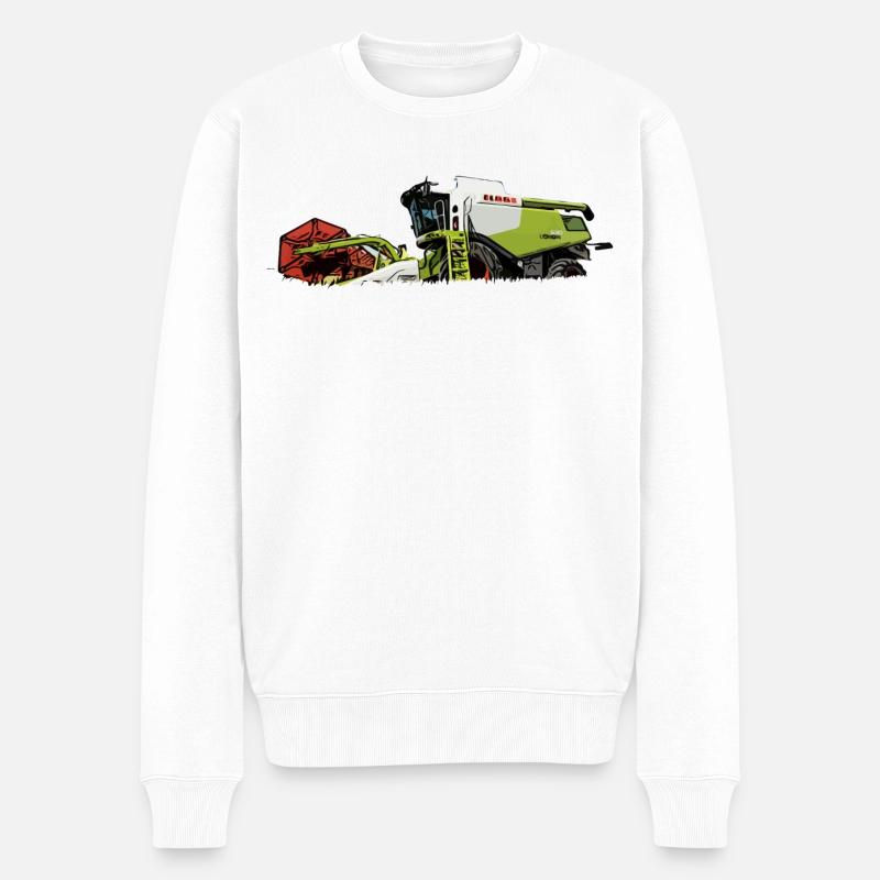 Mähdrescher Claas 630 - Männer Premium Bio Pullover - Weiß
