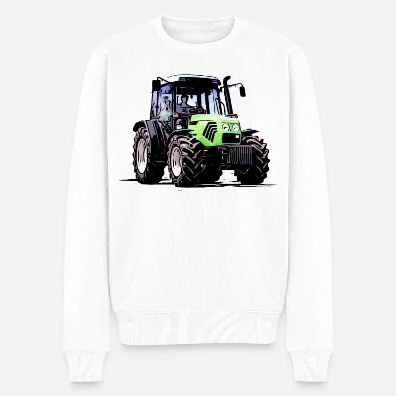 Fahr den Deutz Traktor 60 70 80 | Agro - Männer Premium Bio Pullover - Weiß