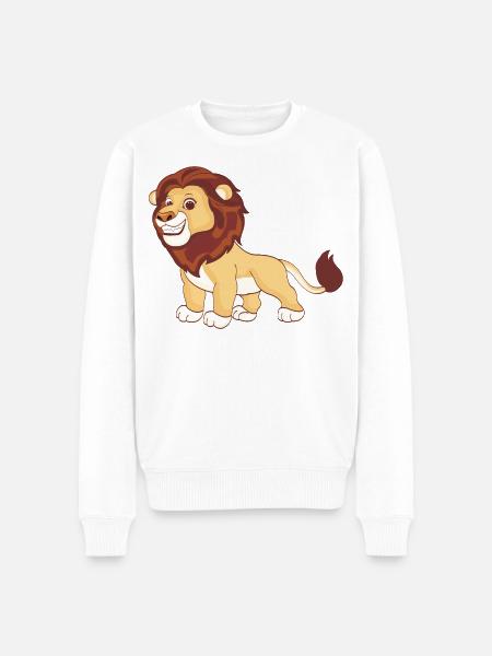 A magnificent lion - Men's Premium Organic Jumper - white