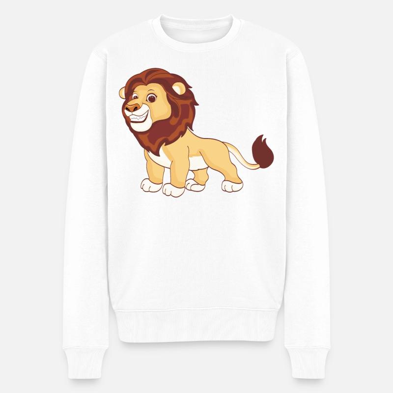 Un lion magnifique - Pull Premium bio Homme - blanc