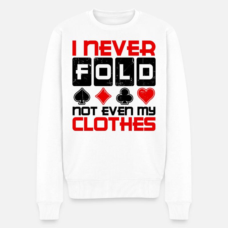 Casino Poker Profispieler Gewinnen Statement - Männer Premium Bio Pullover - Weiß