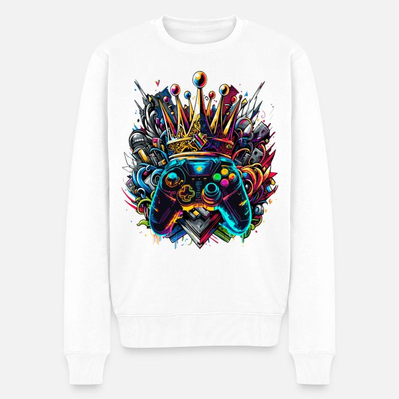 Manette de jeu Royal Graffiti - Pull Premium bio Homme - blanc