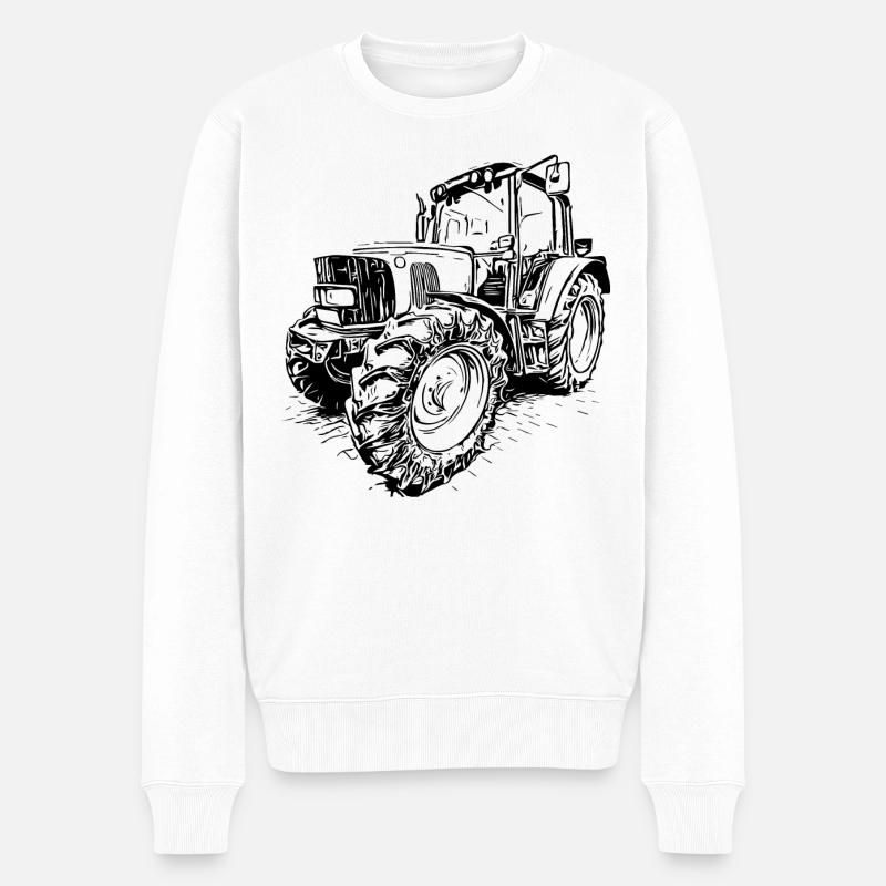 Tracteur JD vert - Pull Premium bio Homme - blanc