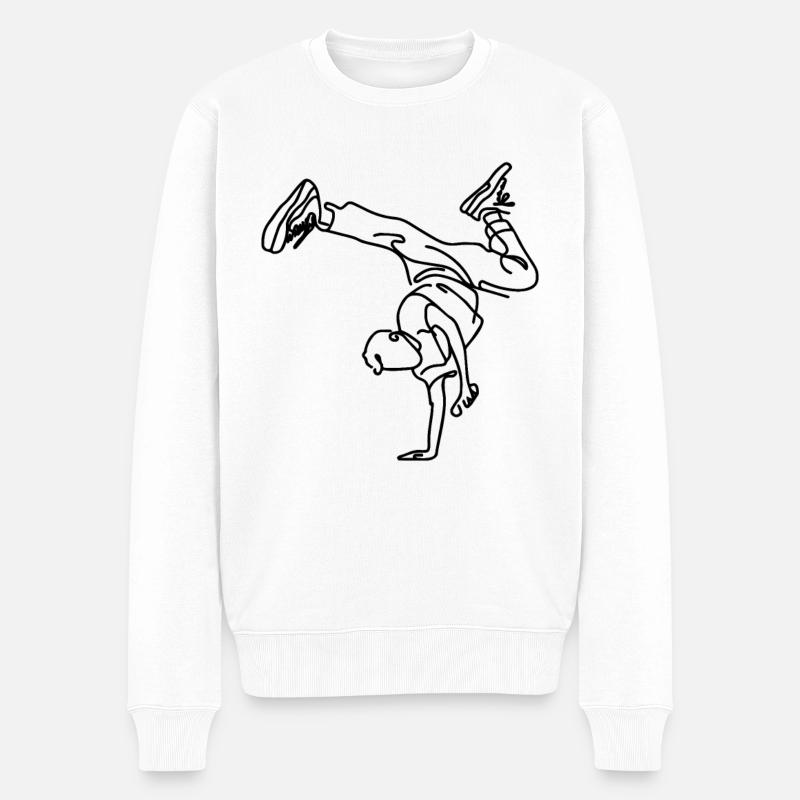 Garçon de breakdance - Pull Premium bio Homme - blanc