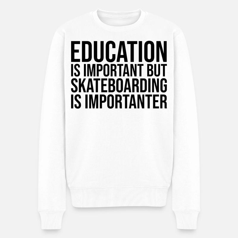 Skateboard - Männer Premium Bio Pullover - Weiß