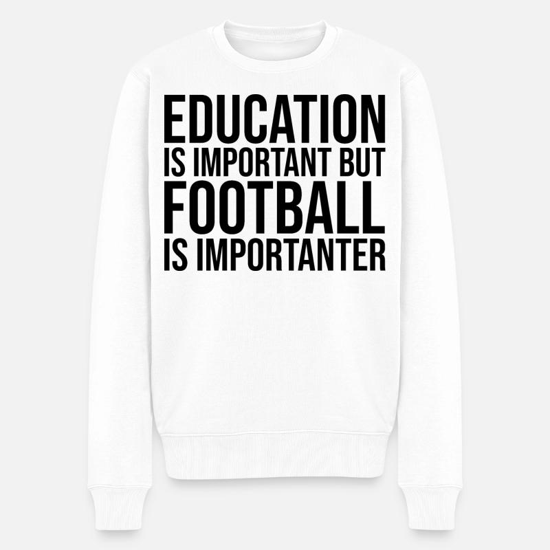 Fußball - Männer Premium Bio Pullover - Weiß