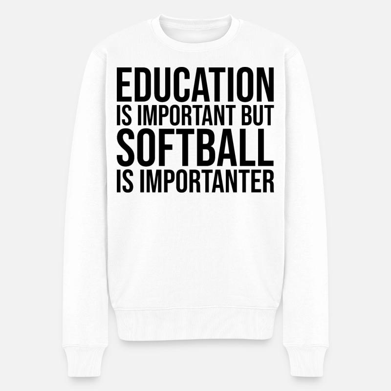 softball - Pull Premium bio Homme - blanc