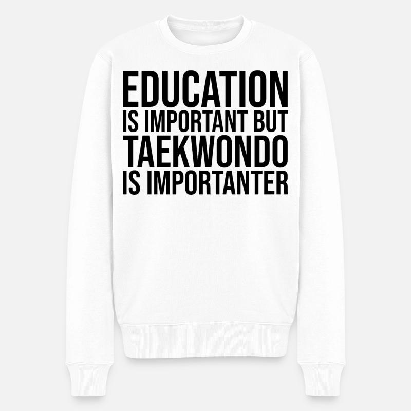 Taekwondo - Männer Premium Bio Pullover - Weiß