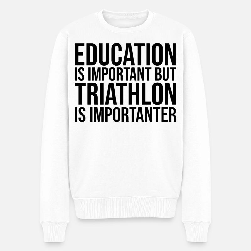 Triathlon - Männer Premium Bio Pullover - Weiß