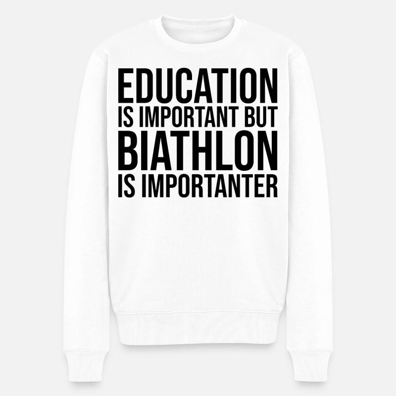 Biathlon - Männer Premium Bio Pullover - Weiß