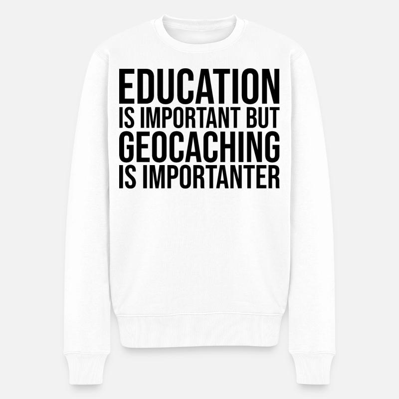 Geocache - Männer Premium Bio Pullover - Weiß