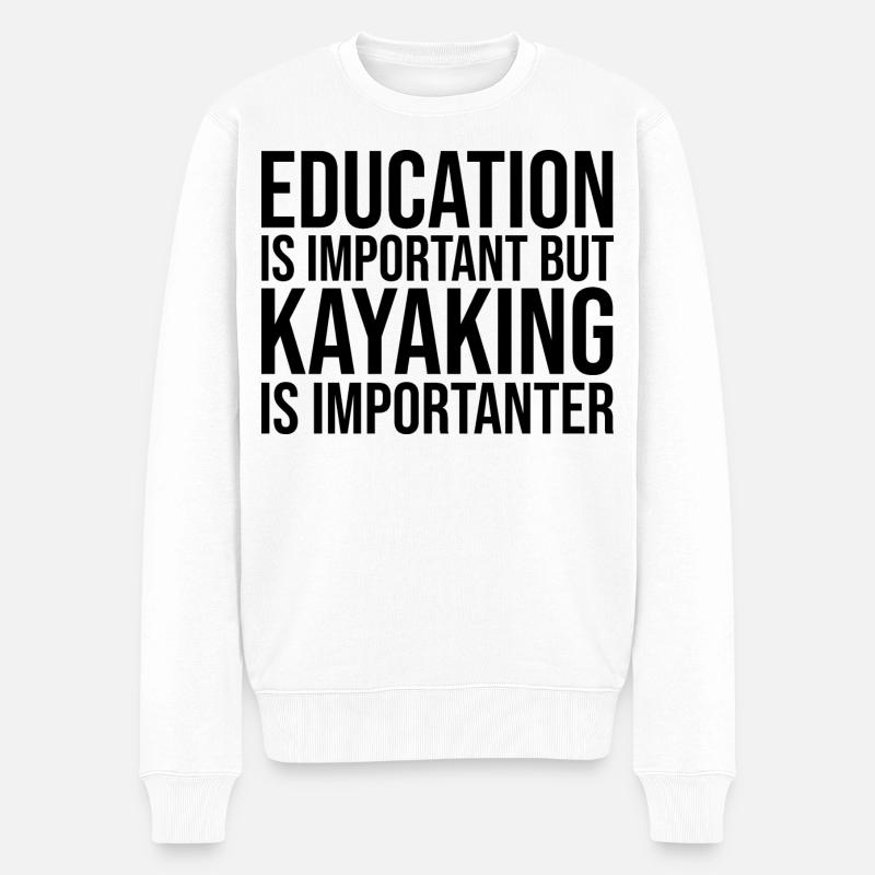 Kajak - Männer Premium Bio Pullover - Weiß