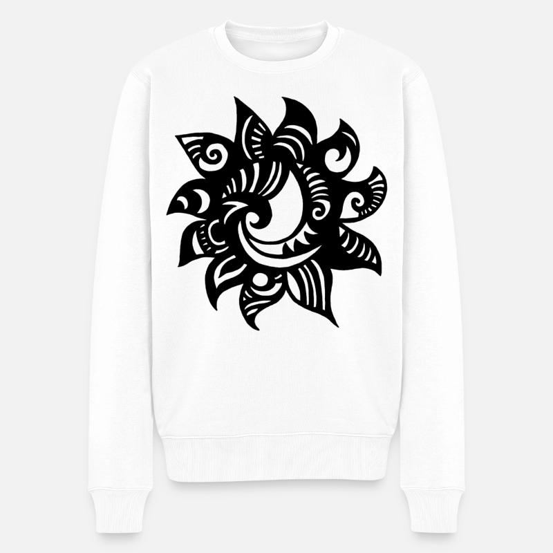 Seltsame schwarze Sonne - Männer Premium Bio Pullover - Weiß