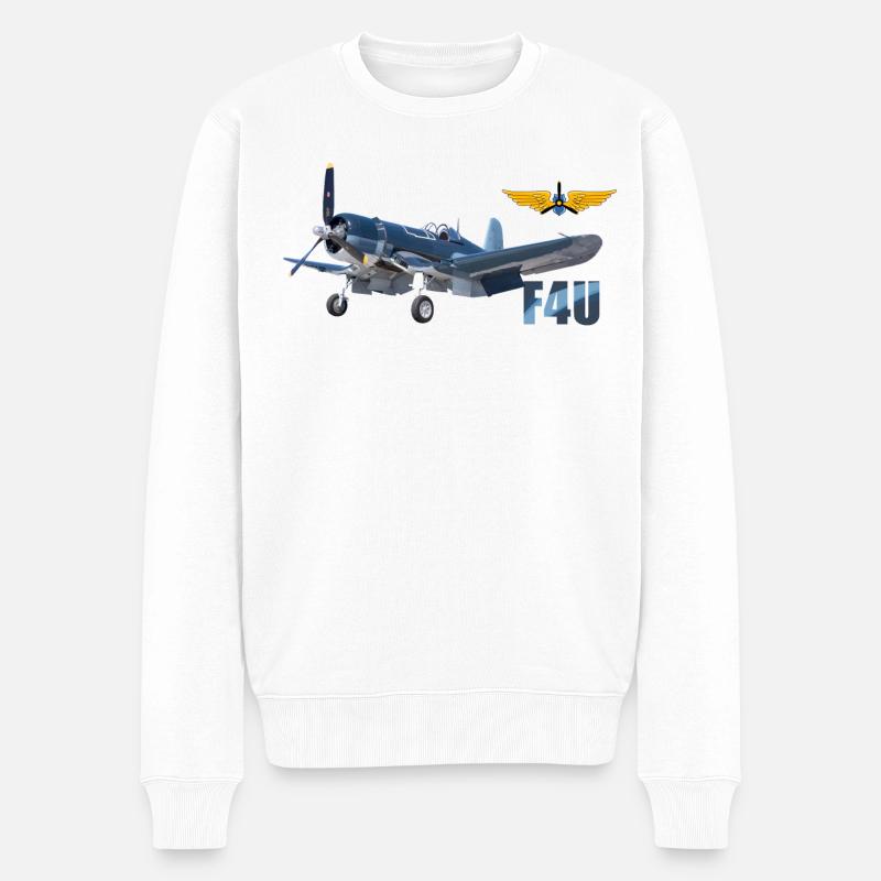 F4U Corsair - Pull Premium bio Homme - blanc