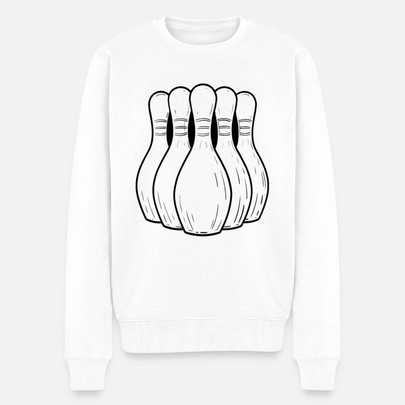 Quilles de bowling drôles - Pull Premium bio Homme - blanc