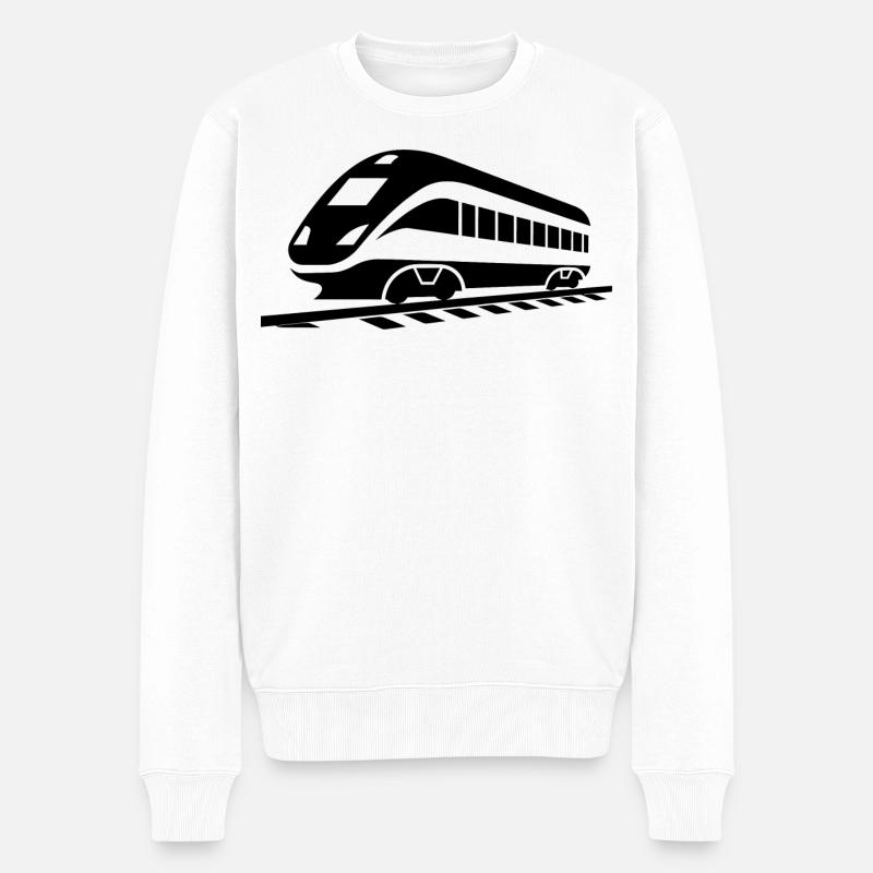 Chemin de fer - Pull Premium bio Homme - blanc