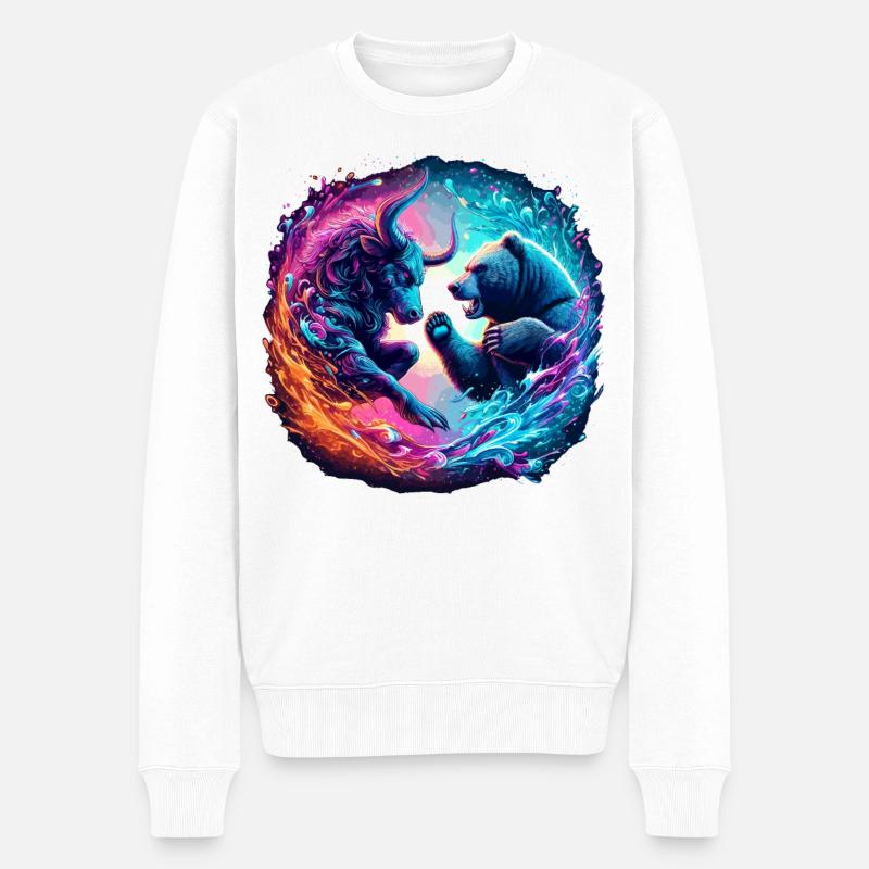 Trading boursier haussier vs baissier - Pull Premium bio Homme - blanc