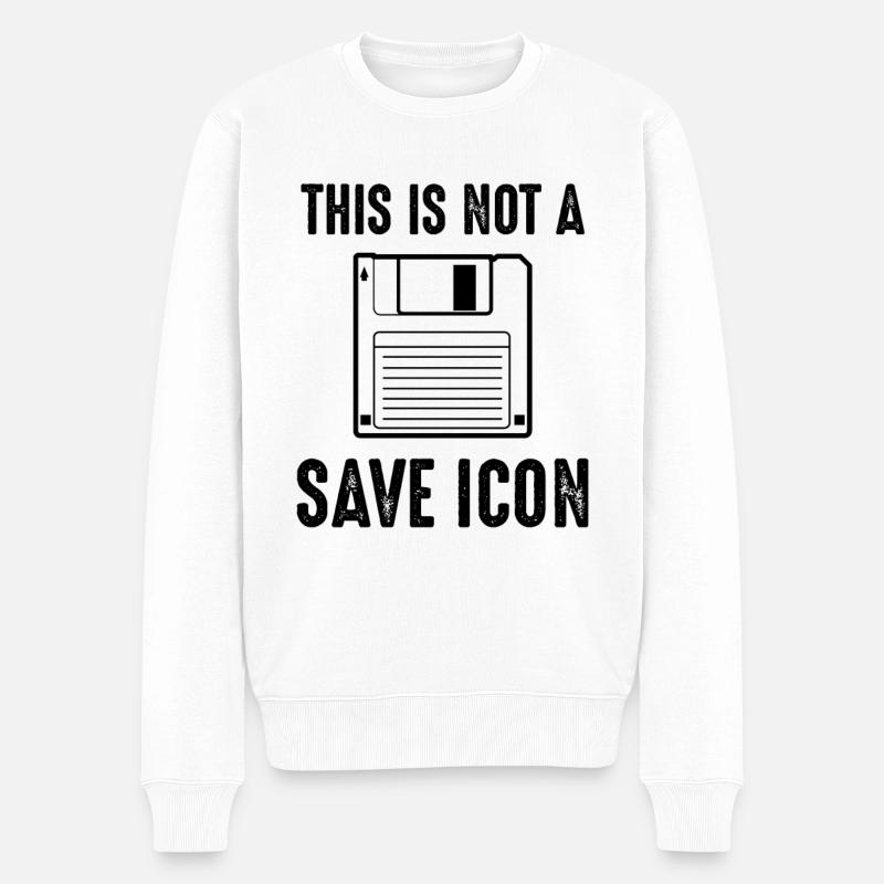Blague sur l’ordinateur - Pull Premium bio Homme - blanc