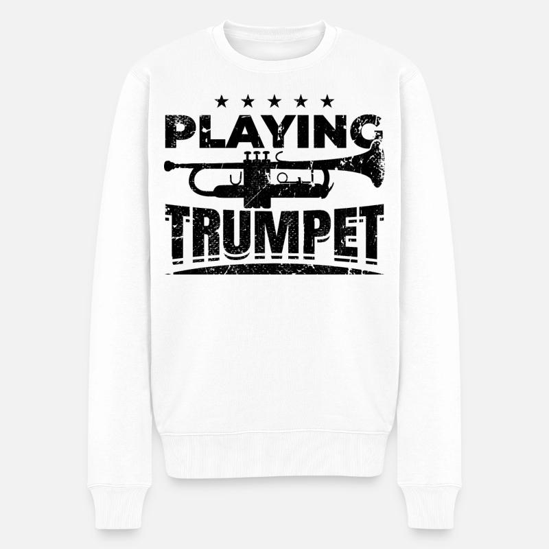 Citation Trompette - Pull Premium bio Homme - blanc