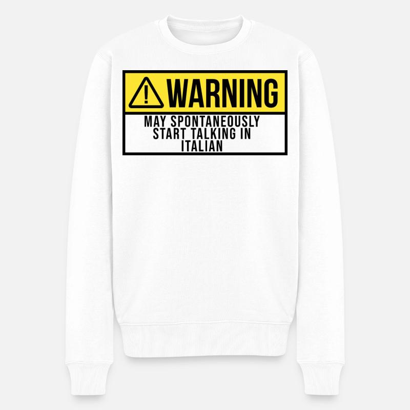 Italienisch - Männer Premium Bio Pullover - Weiß