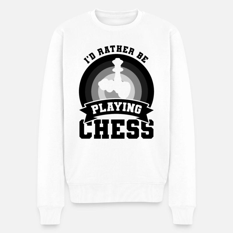 Schachspieler Witz - Männer Premium Bio Pullover - Weiß
