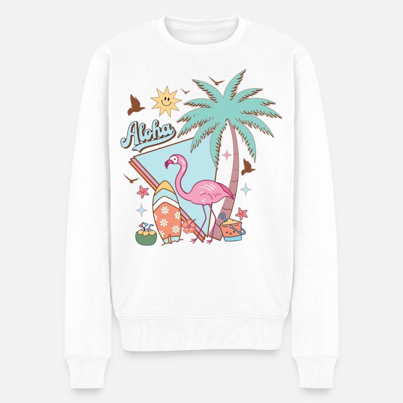 Aloha Sommer - Männer Premium Bio Pullover - Weiß