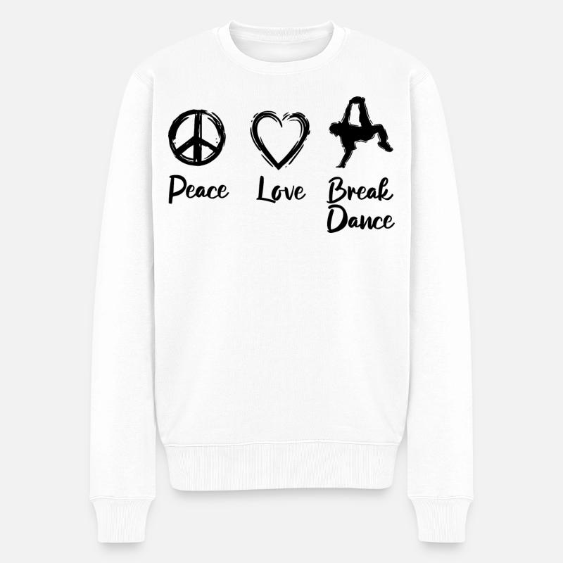 Breakdancer Liebe - Männer Premium Bio Pullover - Weiß