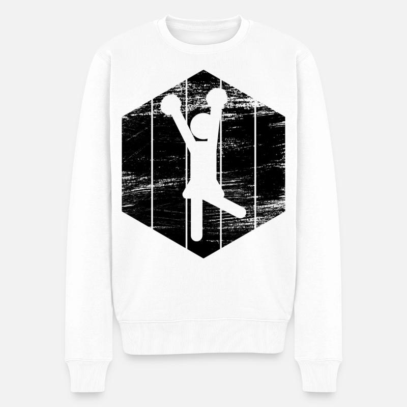 Cheerleader Strichfiguren - Männer Premium Bio Pullover - Weiß