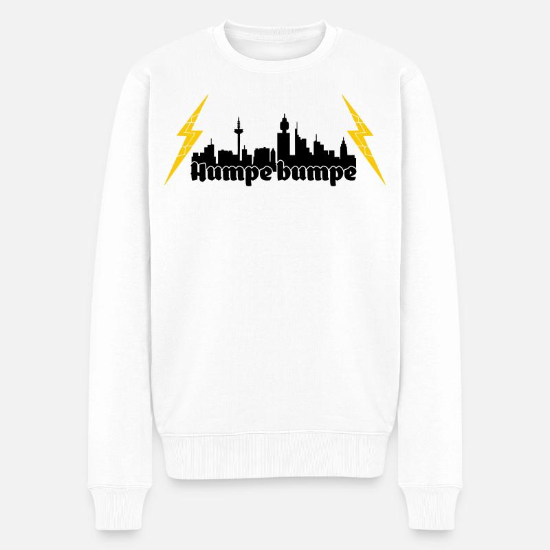 Humpe bumpe ffm skyline - Männer Premium Bio Pullover - Weiß