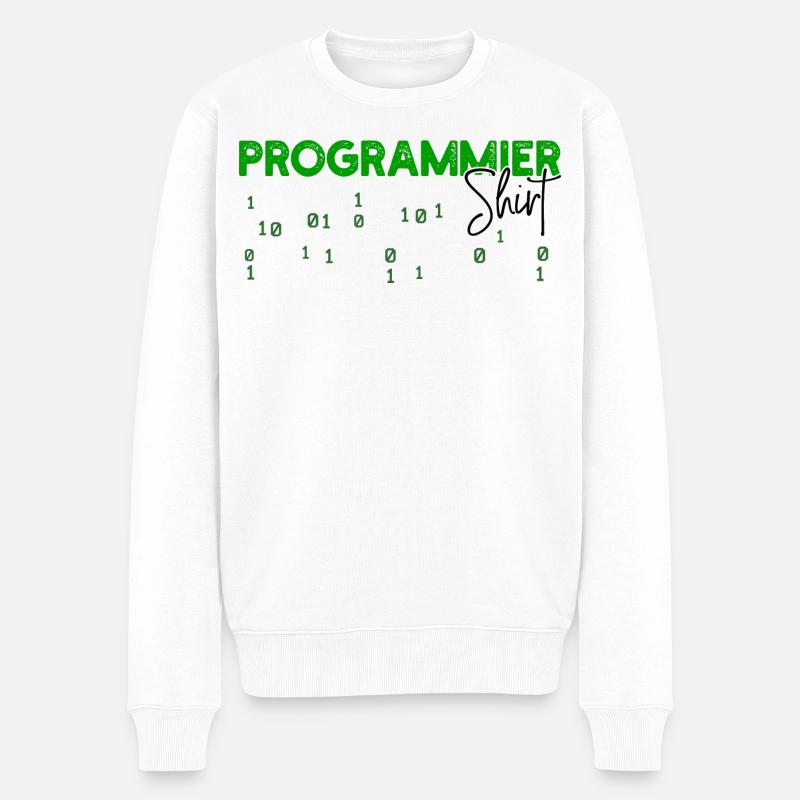 Programmierer Developer Code Statement Skripting - Männer Premium Bio Pullover - Weiß