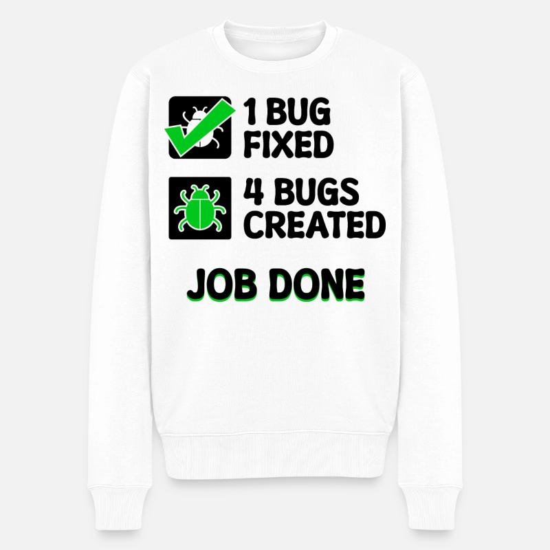 Programmierer Developer Bugfixing Bugs Skripting - Männer Premium Bio Pullover - Weiß
