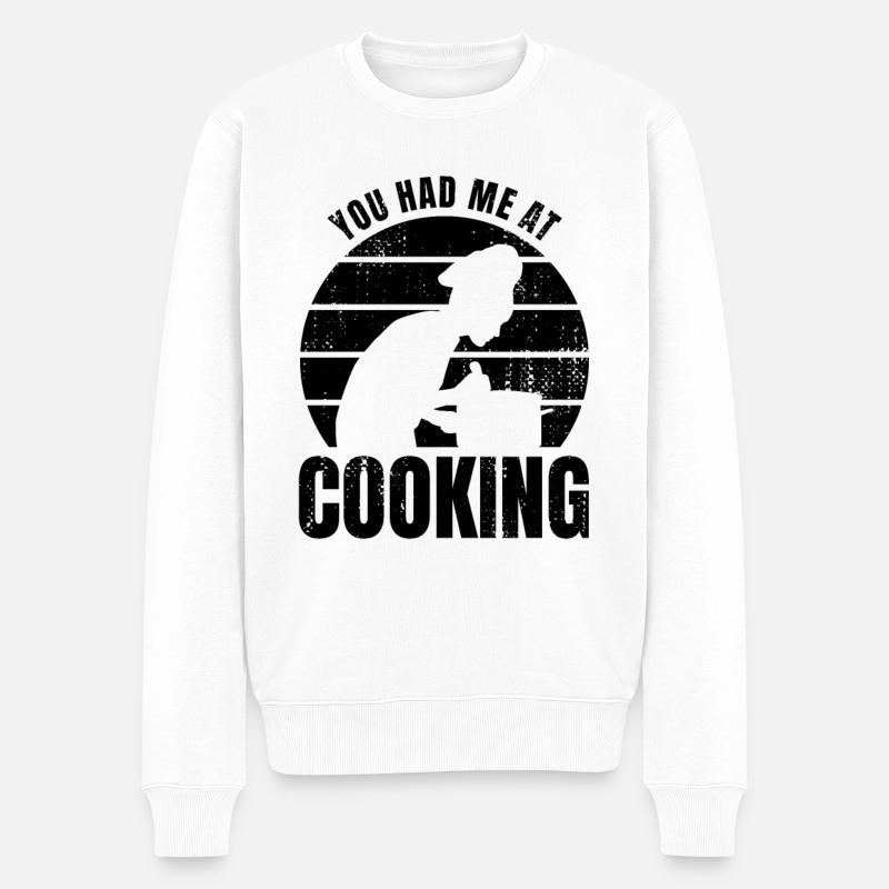 Kochspruch - Männer Premium Bio Pullover - Weiß