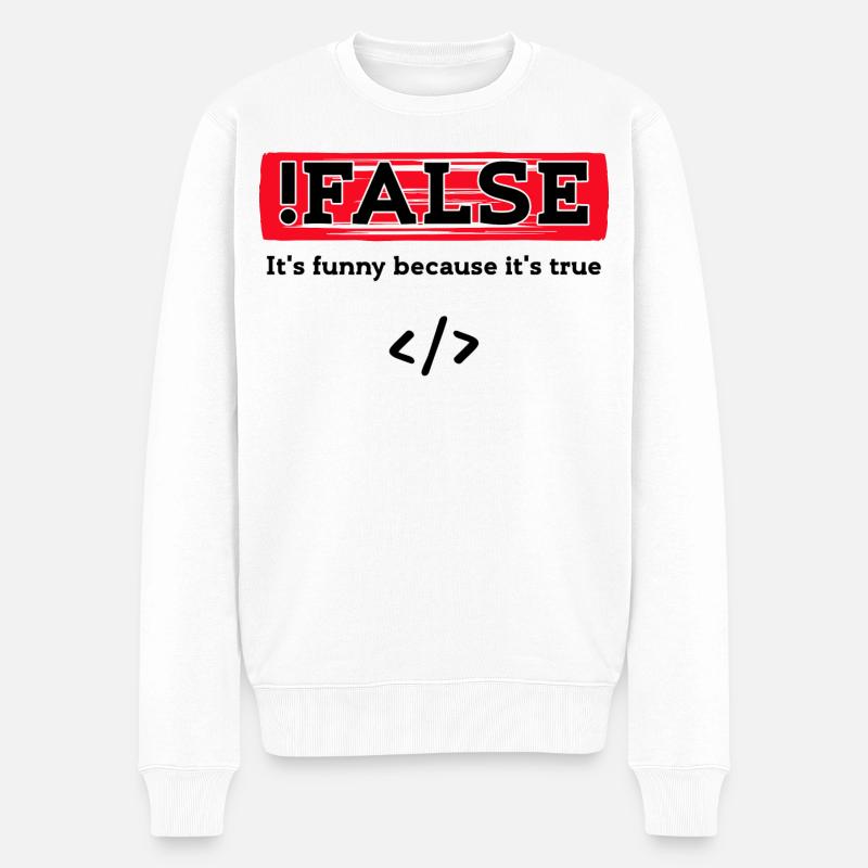 Code Debug Programmeur Développeur Dictons amusants - Pull Premium bio Homme - blanc