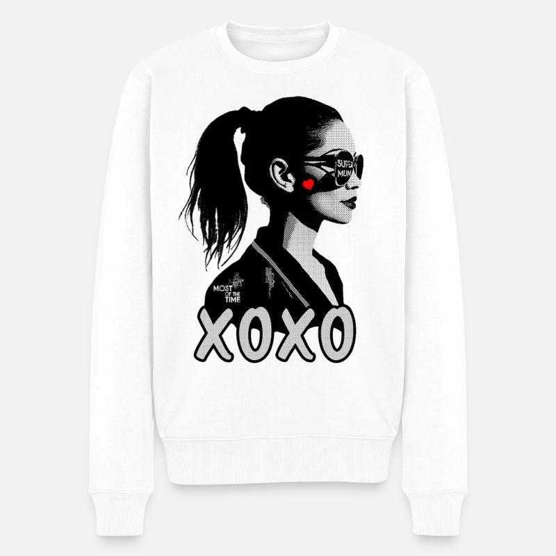Supermum – most of the time, Muttertag Geschenk - Männer Premium Bio Pullover - Weiß