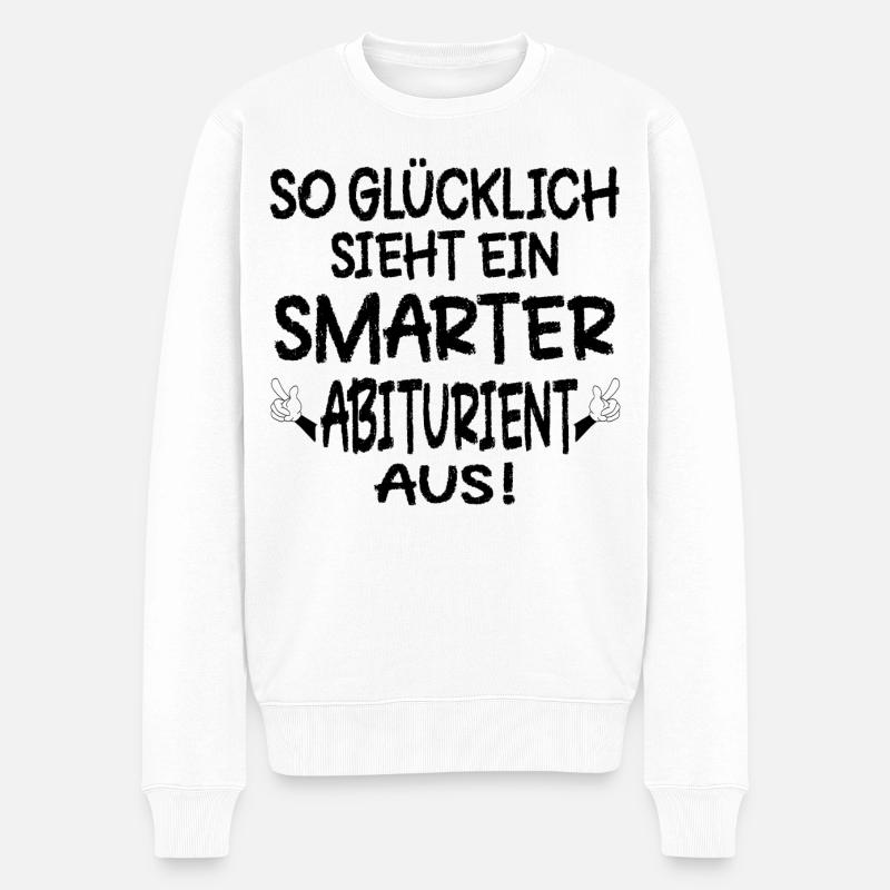 ABITURIENT ABITUR GLÜCKLICH - Männer Premium Bio Pullover - Weiß