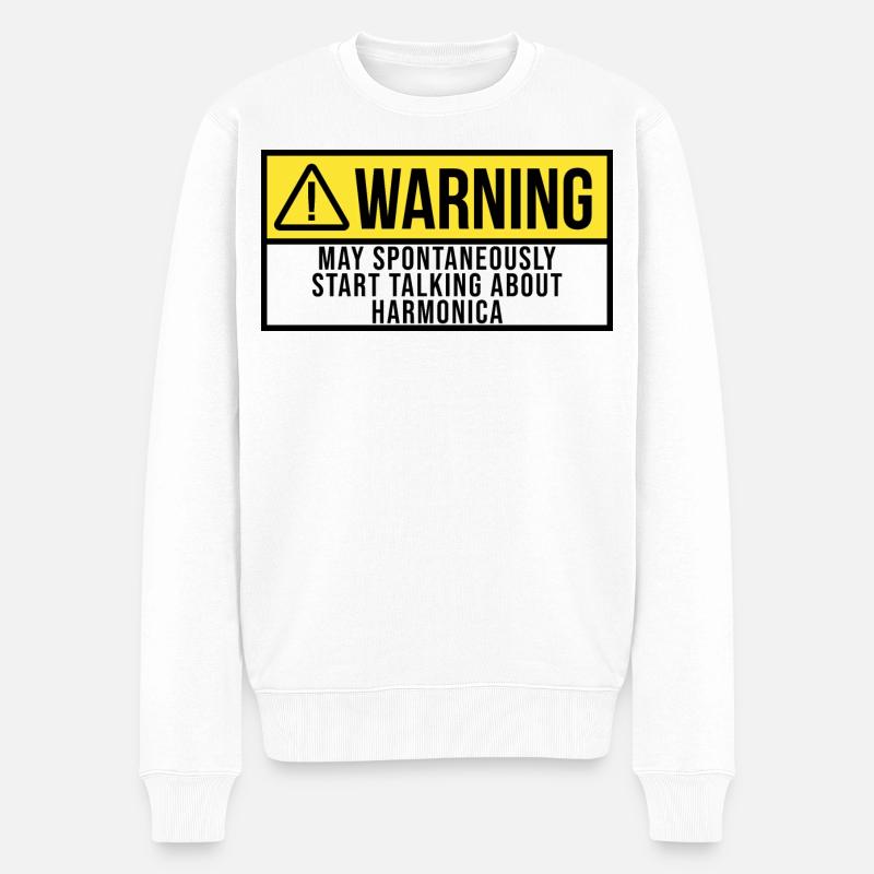 Mundharmonika - Männer Premium Bio Pullover - Weiß