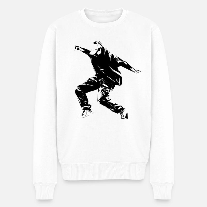 Graphismes de breakdance - Pull Premium bio Homme - blanc