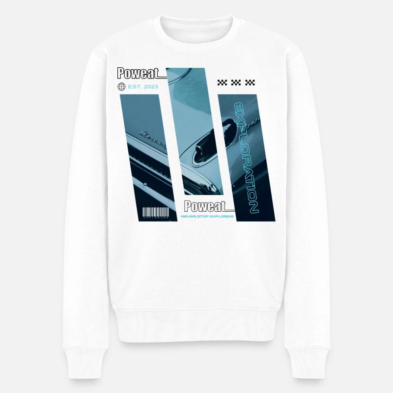N’arrêtez jamais d’explorer - Pull Premium bio Homme - blanc