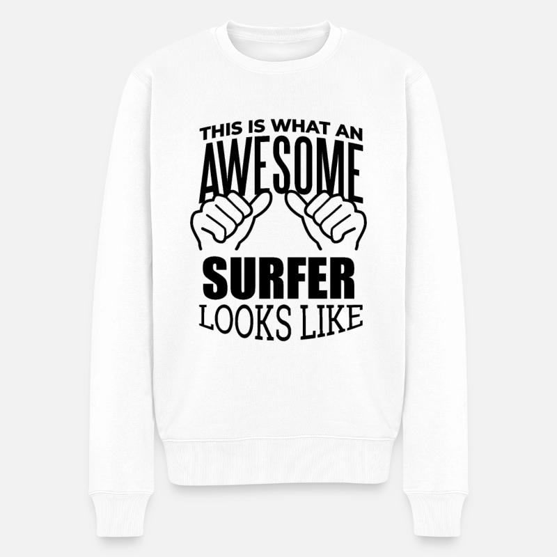 surfeur - Pull Premium bio Homme - blanc