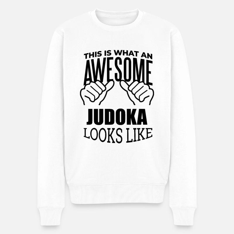 Judo - Männer Premium Bio Pullover - Weiß