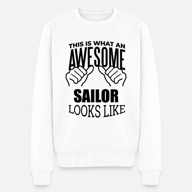 Matrose - Männer Premium Bio Pullover - Weiß