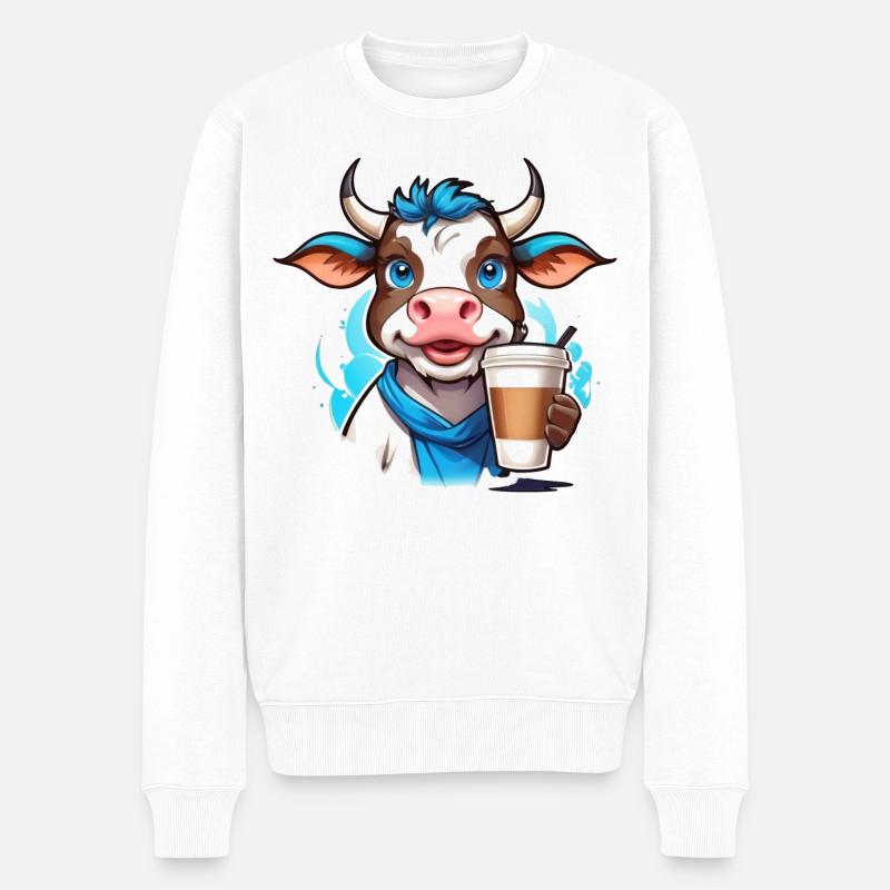 Vache à café - Pull Premium bio Homme - blanc