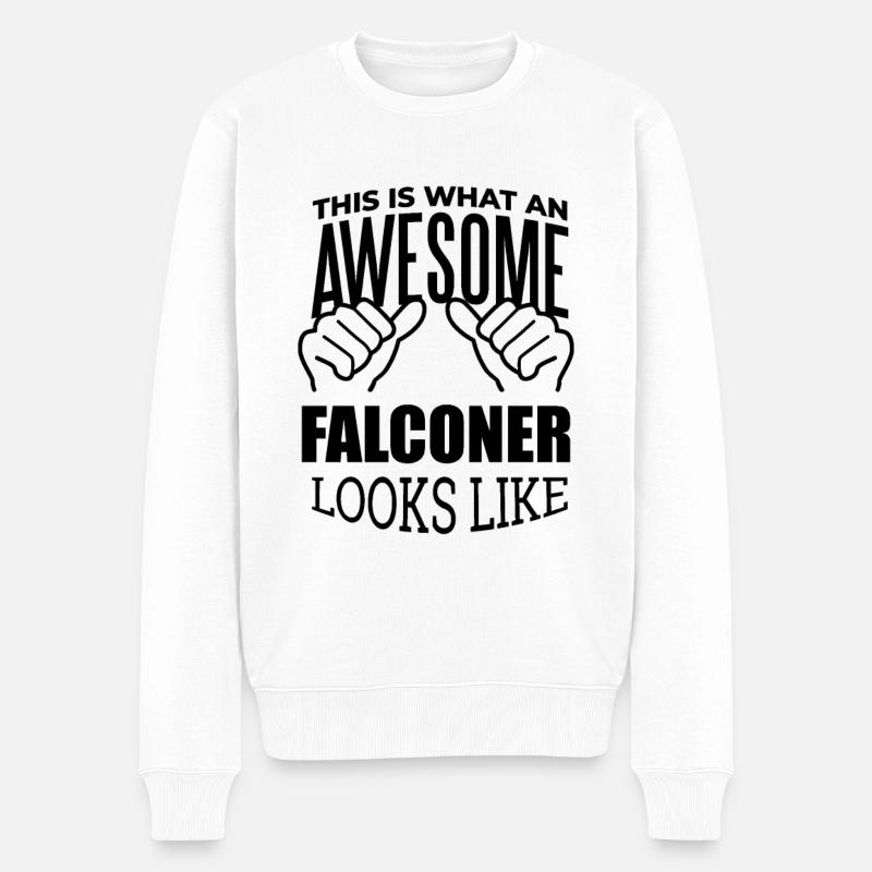 fauconnerie - Pull Premium bio Homme - blanc
