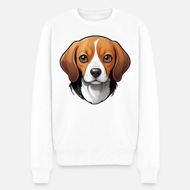 adorable beagle - Pull Premium bio Homme - blanc