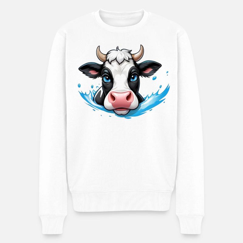Douce éclaboussure de vache - Pull Premium bio Homme - blanc