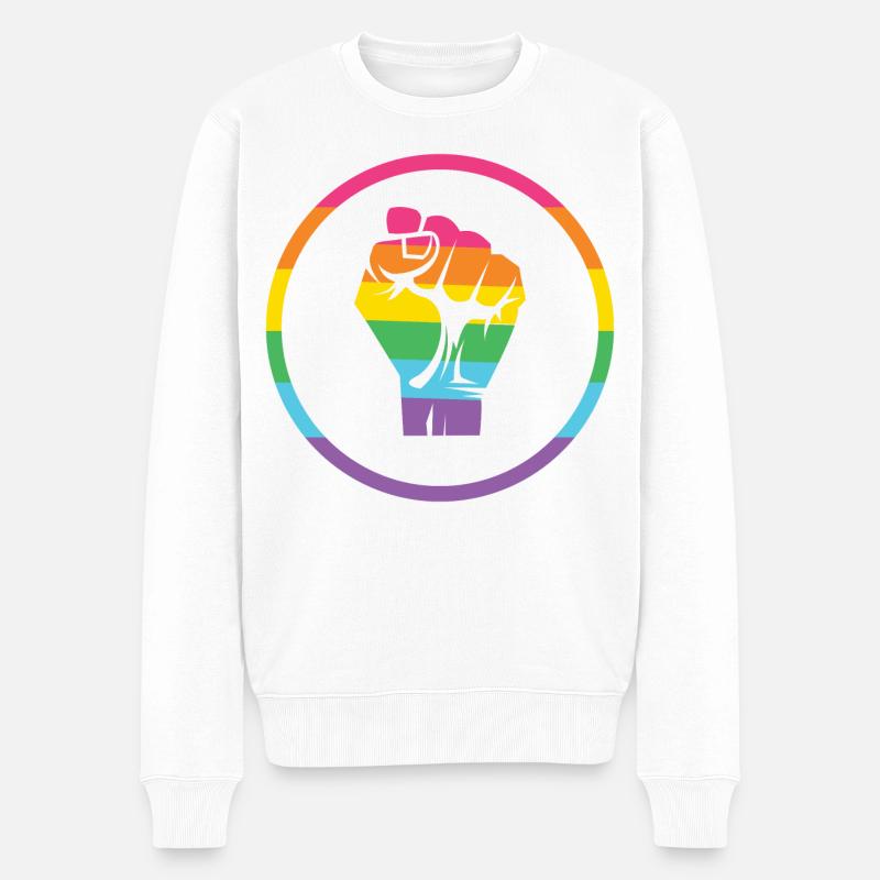 LGBTQ-Pride-Monat - Pride! - Männer Premium Bio Pullover - Weiß