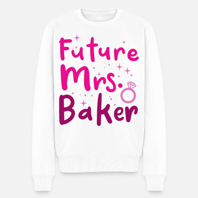 Frau Bäckerin - Männer Premium Bio Pullover - Weiß