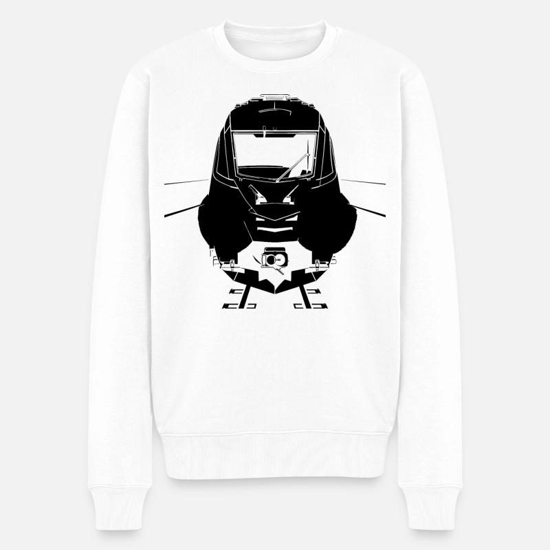 Eisenbahn - Männer Premium Bio Pullover - Weiß