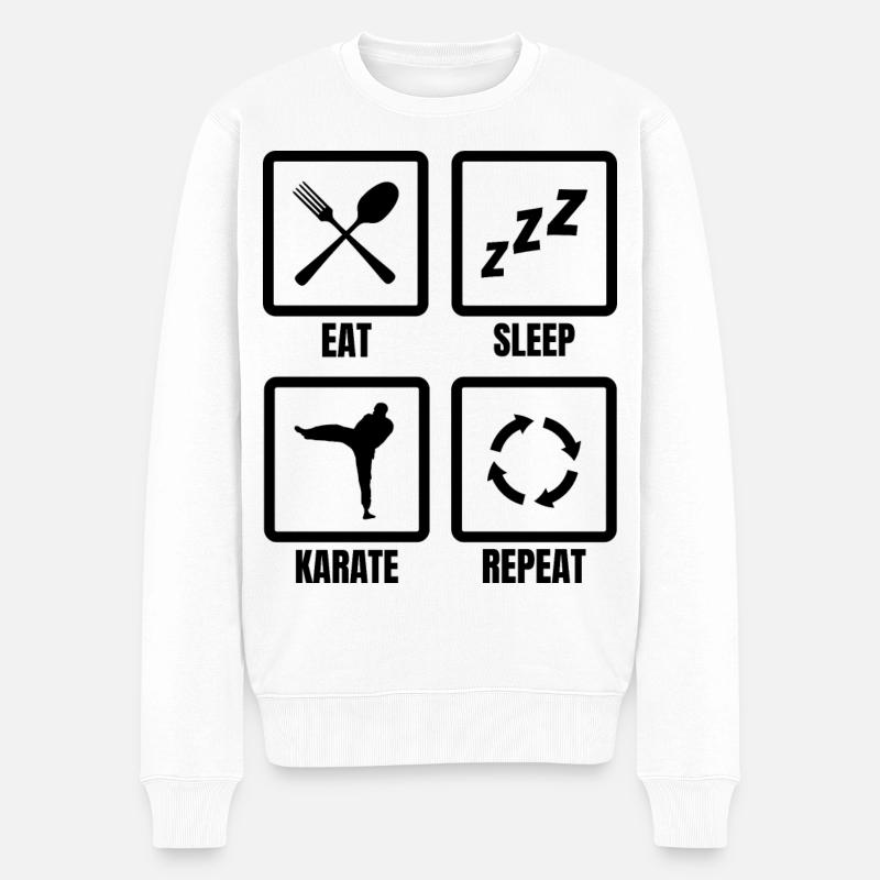 Karate Routine - Männer Premium Bio Pullover - Weiß