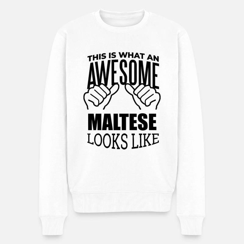 Malta - Männer Premium Bio Pullover - Weiß